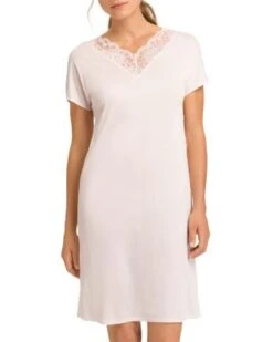 Mae Lace Trim Short Sleeve Nightgown - Hanro