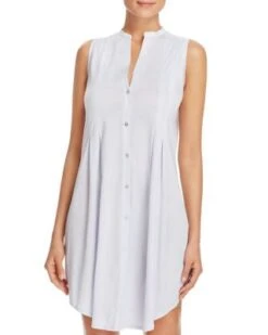 Cotton Deluxe Button Front Tank Gown - Hanro