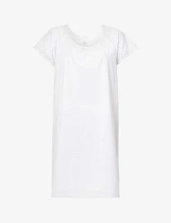 HANRO Vivia Graphic-sleeve Relaxed-fit Cotton-jersey Nightdress