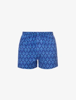 HANRO Tile-print Cotton Boxer Briefs