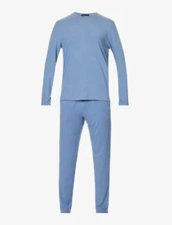 HANRO Long-sleeved Stretch-woven Pyjama Set